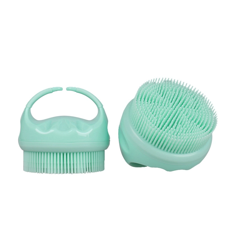 Silicone Shower Brush Body & Face & Short Body Wash, Bath Exfoliating Skin Massage Scrubber