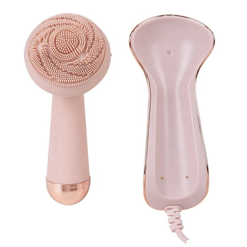 Waterproof USB Rechargeable Vibrate Exfoliate Eye Face Beauty Roller Massager Electric Mini Silicone Facial Cleaning Brush