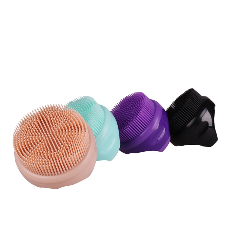 Silicone Shower Brush Body & Face & Short Body Wash, Bath Exfoliating Skin Massage Scrubber