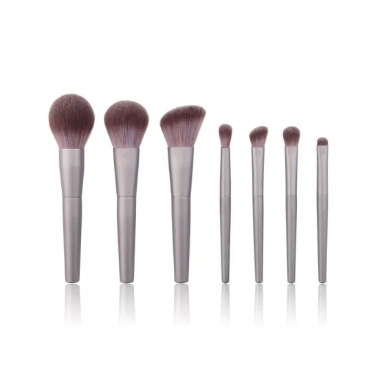 Kit de brosses à cheveux de maquillage portables, 7 pièces, avec Logo personnalisé de beauté, ensemble de pinceaux de maquillage de voyage