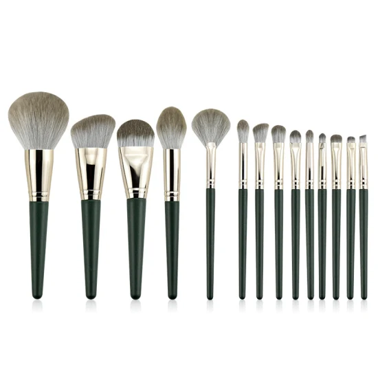 Ensemble de pinceaux de maquillage professionnels OEM, 14 pièces, fard à paupières végétalien, brosse de fond de teint, ensemble de pinceaux cosmétiques