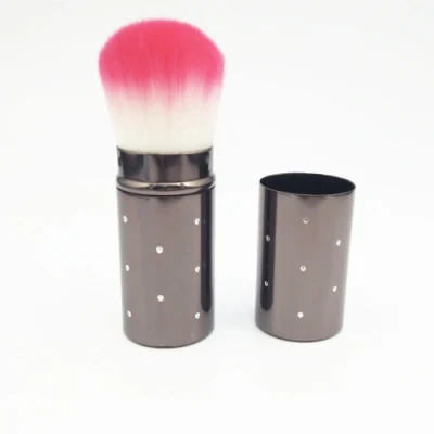 Brosse de maquillage multifonctionnelle rétractable portative de Tube en aluminium de Blush de poudre